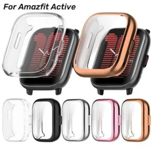 Pelicula de vidro TPU para Amazfit Active Watch Plating Bumper Full, Huami amazfit active Smartwatch Accessorie