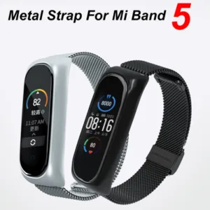 Bracelete em aco inoxidavel para Mi Band 5