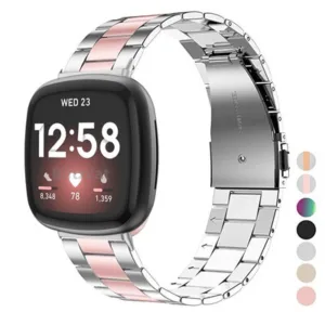 Bracelete em aco inoxidavel para Fitbit Versa 4/ Sense 2