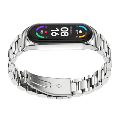 Bracelete em aco inoxidavel para Mi Band 9 8 7 6 5 4 3 Metal Correa Mi Band 8 Bracelete em aco inoxidavel para Mi Band 9 8 7 6 5 4 3 Metal Correa Mi Band 8