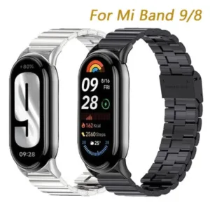 Bracelete em aco inoxidavel para Mi Band 9, Smart Band 9 Metalni