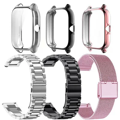 Bracelete em aco inoxidavel para Amazfit GTS 2 Mini, Amazfit Bip U Pro, Amazfit Bip S Lite