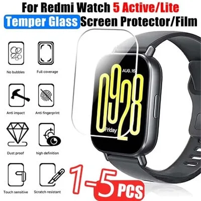 Pelicula de vidro em vidro temperado para Redmi Watch 5 Active, Redmi Watch 5 Active Lite Pelicula de vidro em vidro temperado para Redmi Watch 5 Active, Redmi Watch 5 Active Lite