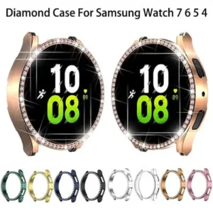 Capa protetora brilhante para Samsung Galaxy Watch 7 40mm 44mm PC, Galaxy Watch 7 40mm 44mm PC, Samsung Watch 6 5 4 Wome