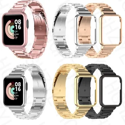 Capa protetora em aco inoxidavel para Redmi Watch Metal, Xiaomi Mi Watch Lite 3 2 Active Strap Capa protetora em aco inoxidavel para Redmi Watch Metal, Xiaomi Mi Watch Lite 3 2 Active Strap