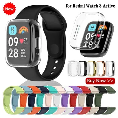 Capa protetora de silicone para Redmi Watch 3 Active SmartWatch