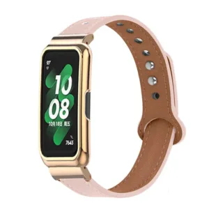 Capa protetora em aco inoxidavel em couro para Huawei Band 8 Smartband Ko, Huawei Band 9