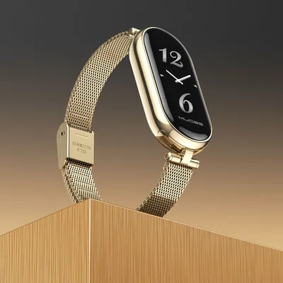 Bracelete em aco inoxidavel para Mi Band 9 8, Smart Band 8 7 5 6 4 3 NFC globalna verzija Bracelete em aco inoxidavel para Mi Band 9 8, Smart Band 8 7 5 6 4 3 NFC globalna verzija