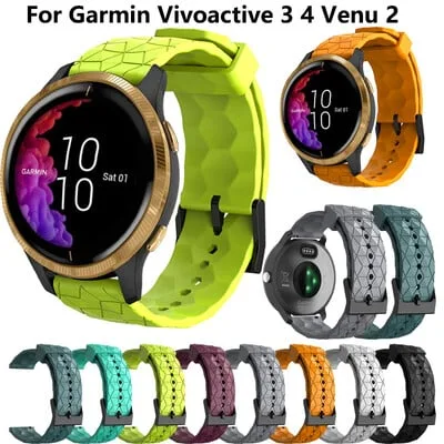 Bracelete de silicone para Garmin Venu 2 2s SQ Band Watch Vivoactive 3 4 Forerunner 645 silikonska