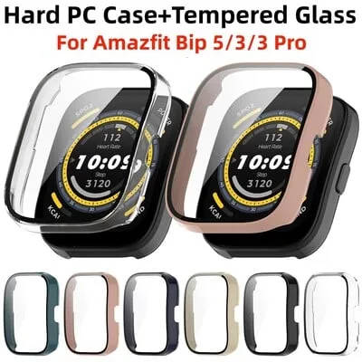 Pelicula de vidro em vidro temperado para Amazfit Bip 5 All-around Screen Protector Bumper Shell Amazfit Bip 3 3 Pro Bip Pelicula de vidro em vidro temperado para Amazfit Bip 5 All-around Screen Protector Bumper Shell Amazfit Bip 3 3 Pro Bip