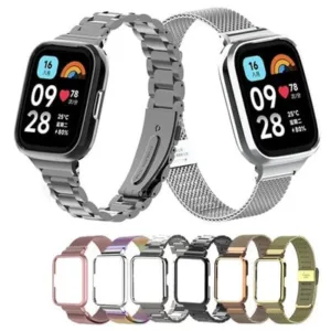 Capa protetora em aco inoxidavel magnetica para Redmi Watch 3/3 Active Metalna, Xiaomi Watch Lite Magnetic loop