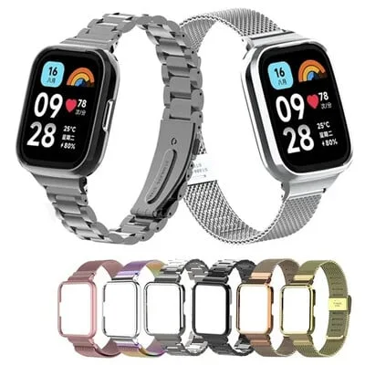 Capa protetora em aco inoxidavel magnetica para Redmi Watch 3/3 Active Metalna, Xiaomi Watch Lite Magnetic loop Capa protetora em aco inoxidavel magnetica para Redmi Watch 3/3 Active Metalna, Xiaomi Watch Lite Magnetic loop