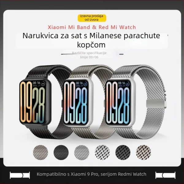 Bracelete milanesa para Redmi Watch 6 s Milanese kop, mi Band 9 Pro i Huawei Fit4