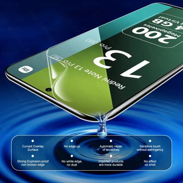 Pel?cula hidrogel para Redmi Note 13 - 3D Pel?cula hidrogel para Redmi Note 13 - 3D