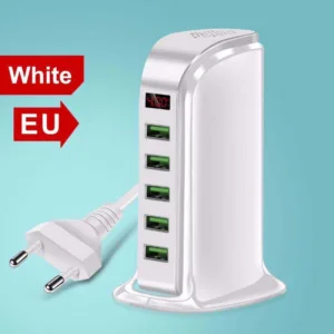 Carregador USB de mesa com 5 portas