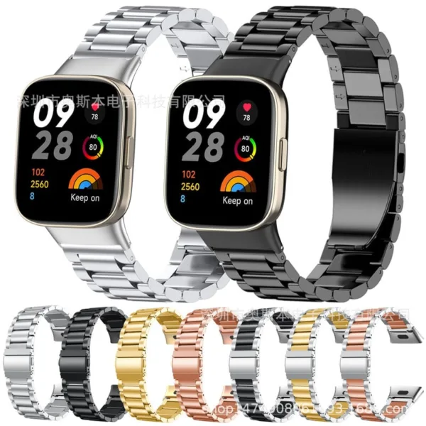 Bracelete em aco inoxidavel para Redmi Watch 3, Redmi Watch 3 Youth Edition Bracelete em aco inoxidavel para Redmi Watch 3, Redmi Watch 3 Youth Edition