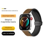 Bracelete de silicone em couro para Apple Watch