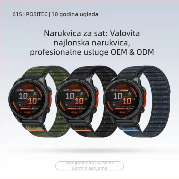 Bracelete de nylon para Garmin Garmin Fenix8/567Xproepix965 Wave najlonska petlja Bracelete de nylon para Garmin Garmin Fenix8/567Xproepix965 Wave najlonska petlja