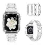 Bracelete em aco inoxidavel brilhante para Apple Watch, Apple Watch 1-7, iWatch
