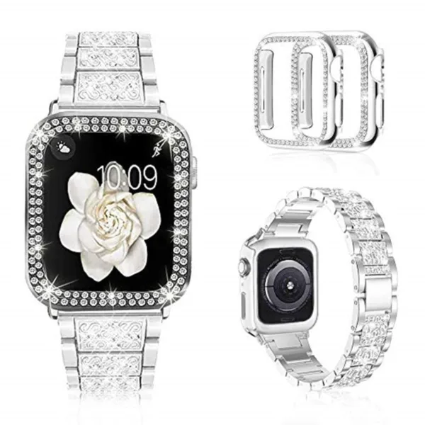 Bracelete em aco inoxidavel brilhante para Apple Watch, Apple Watch 1-7, iWatch Bracelete em aco inoxidavel brilhante para Apple Watch, Apple Watch 1-7, iWatch