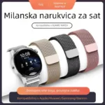 Bracelete milanesa em aco inoxidavel para Huawei Watch 54, Garmin