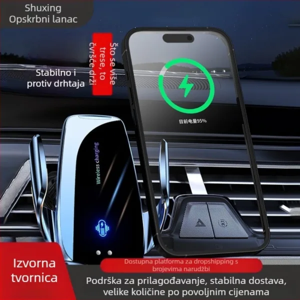 Suporte auto com carregamento sem fios grelha de ventilacao Suporte auto com carregamento sem fios grelha de ventilacao