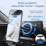 Suporte magnetico auto para telemovel ventosa - rotacao 360