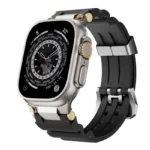 Bracelete de silicone em aco inoxidavel para iWatch 11