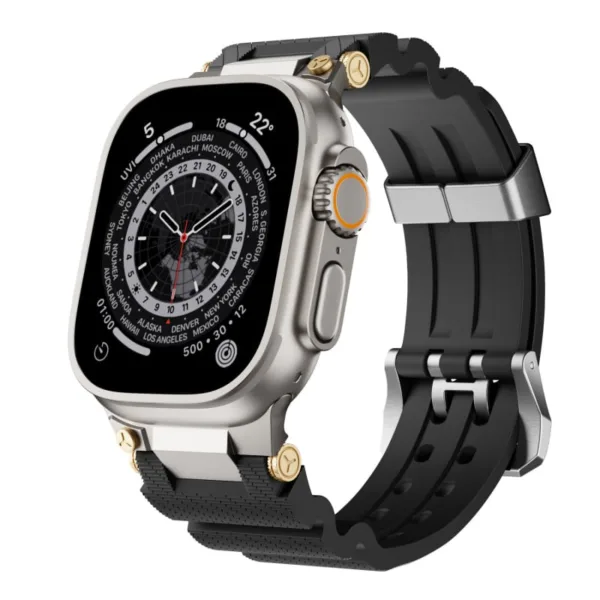 Bracelete de silicone em aco inoxidavel para iWatch 11 Bracelete de silicone em aco inoxidavel para iWatch 11