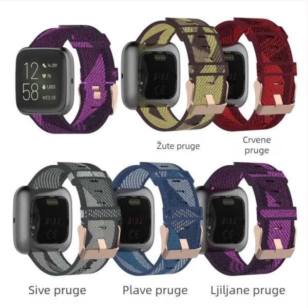 Bracelete de nylon para Fitbit Versa/ Versa 2 Bracelete de nylon para Fitbit Versa/ Versa 2