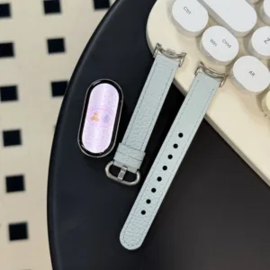 Bracelete em couro para Mi Band 10/9/NFC i Mi Band 8 Gen