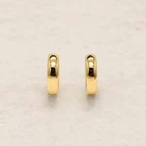 Brincos fashion de argola dourados pequenos minimalistas