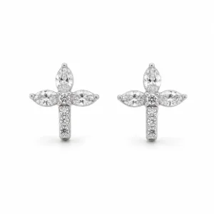 brincos prateados sofisticados em forma de libélula em fundo branco, referência 85374-19