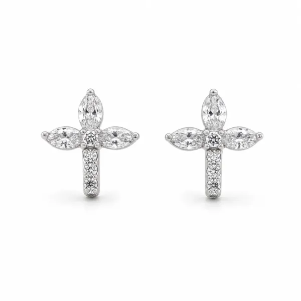brincos prateados sofisticados em forma de libélula em fundo branco, referência 85374-19
