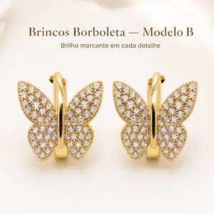 Brincos borboleta com cristais Modelo B